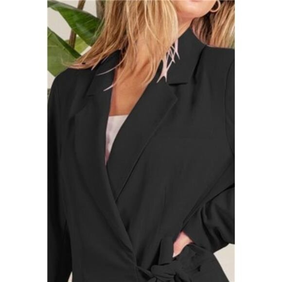 BiBi Wrap Tie‎ Detailed Long Blazer - Picture 3 of 3
